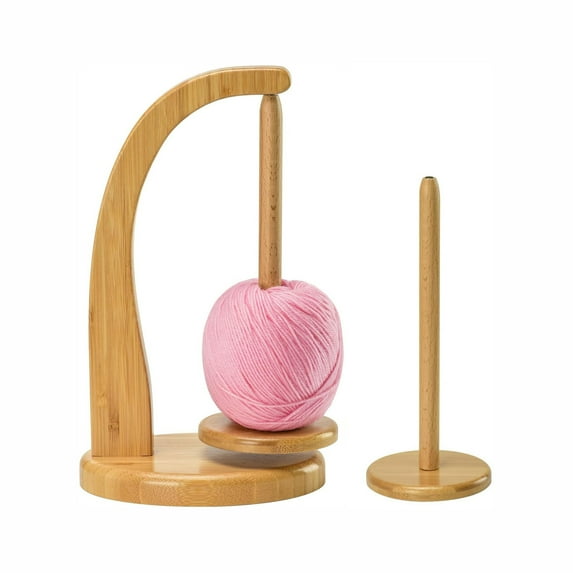 Artowell Bamboo Yarn Holder with Magnetic Spindle, Tangle-Free Yarn Dispenser & Wooden Yarn Spindle (Bamboo)
