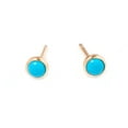 thumbnail image 1 of ArtpalaceByMitika Genuine Arizona Trinity Trio Round Turquoise Gemstone Studs Earrings in Solid 925 Yellow Gold Plated Handmade Minimalist Jewelry Gift, 1 of 4