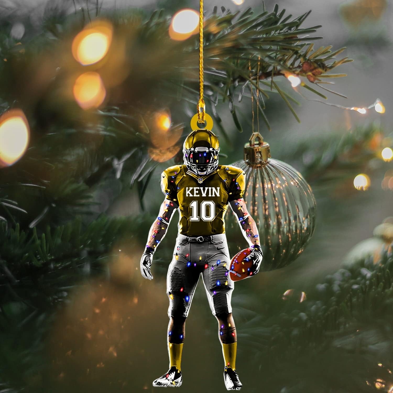 Artparel Personalized Name Football Ornaments 2024, Customized Football