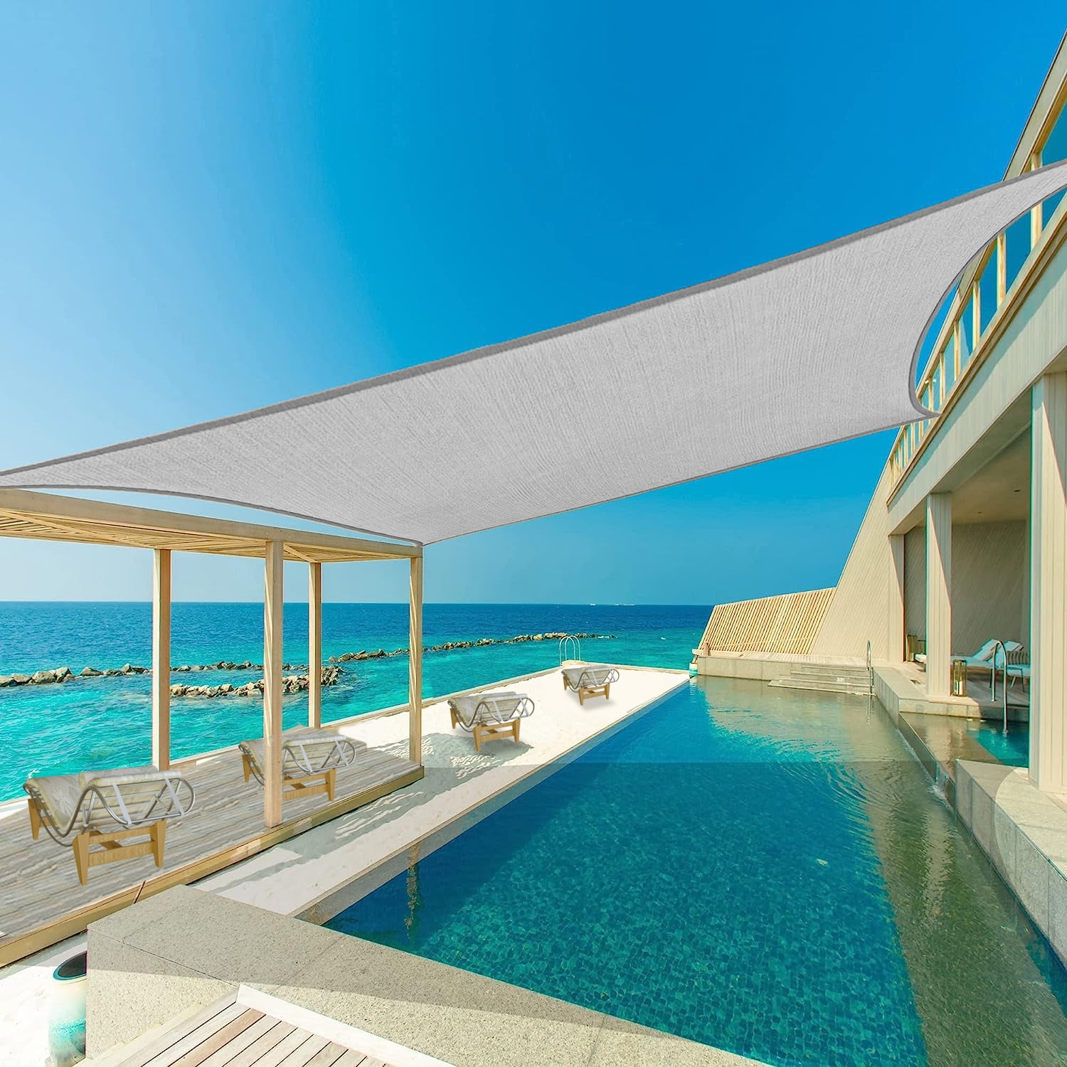 Artpuch 20' x 20' Sun Shade Sails Canopy, 185GSM Shade Sail UV Block