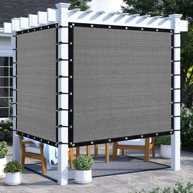 Artpuch 90 Gray 8x15 FT Shade Fabric Sun Shade Cloth with Grommets for Pergola Replacement