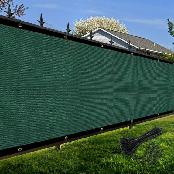 Artpuch Green Fence Privacy Screen Windscreen Shade Fabric Cloth HDPE, 90% Visibility Blockage, customizable 8x30 FT