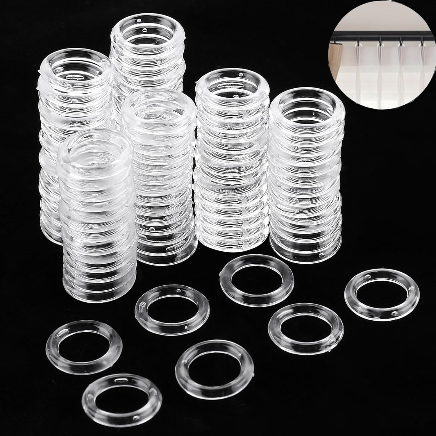 Window Shade Ring Artrylin 100-Pack Clear Roman Shade Rings -O-Rings 13x8mm Replacement ...