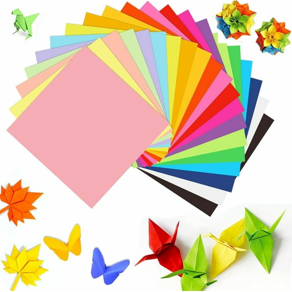 Artrylin 100 Sheets Origami Paper Double Sided Color-50 Colors - 6 x 6 in Square Easy Fold Paper for BeginnerSchool, Teachers and Anyone Who Loves to Create