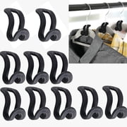 Artrylin 10Pcs Clothes Hanger Connector Hooks Plastic Cascading Hangers Saving Organizer Hanger Hooks for Heavy Duty Clothes Closet Space Saver Hanger Extender Hook Clothes Hanger HookBlack