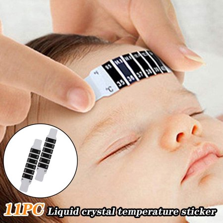 Artrylin 11 Pieces Forehead Thermometer Strips Reusable Fever Thermometer Strip Instant Read Forehead Temperature Thermometer Checking Thermometer Strip for Baby Adult Travel and Daily Use