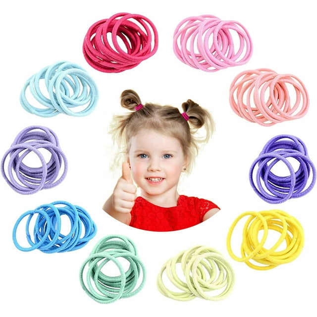 Artrylin 180 Pcs Baby Hair Ties, Cotton Toddler Hair Ties for Girls and Kids, Multicolor Small