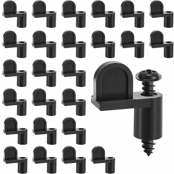 Artrylin 24pcs Window Screen Clip with Screws, 3/8 Inch Secure Storm Windows, Screen Doors & Winter Panels, Offset Fastener Clips for Easy Installation (Black)