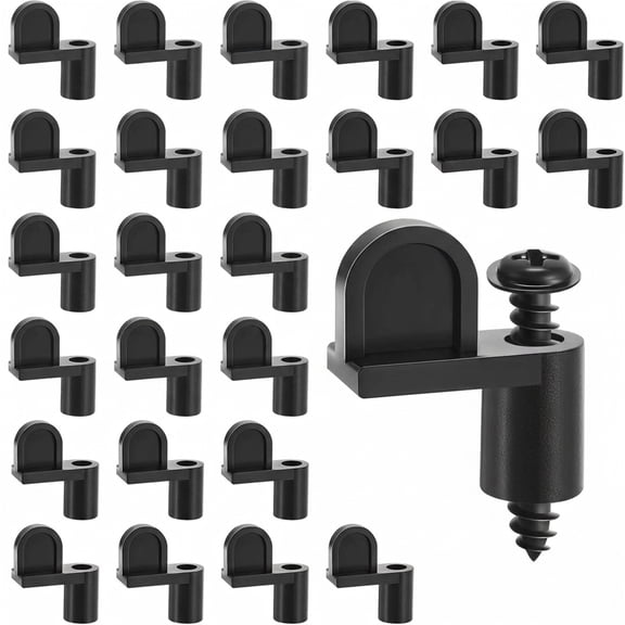 Artrylin 24pcs Window Screen Clip with Screws, 3/8 Inch Secure Storm Windows, Screen Doors & Winter Panels, Offset Fastener Clips for Easy Installation (Black)