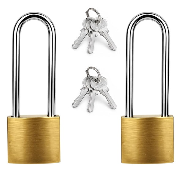 Artrylin 2Pcs Weatherproof Padlock, 31.25 Inch Shackle Keyed Pad Lock with 3 Matching Keys, Rust Resistant Lock for School Locker & Toolbox