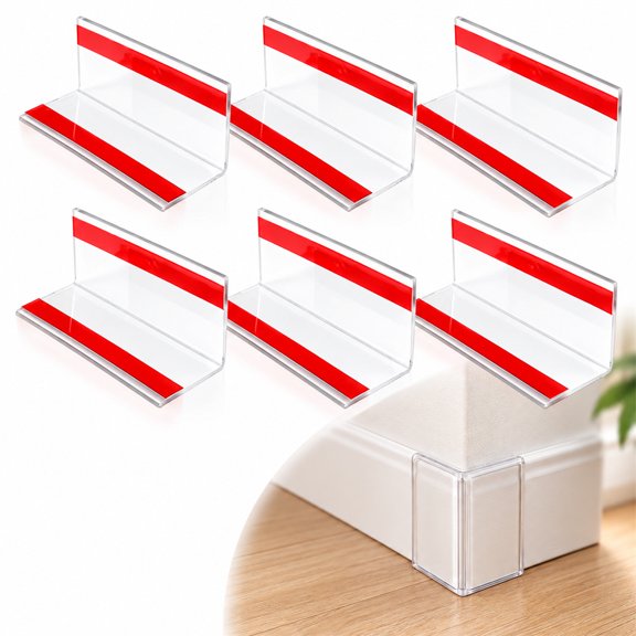 Artrylin 6 Pack Clear Self-Adhesive Mini Wall Corner Protectors, Cute Corner Guards & Edge Protector for Wall Door Frame Cabinet Baseboard & Door, Table, Stair (11.8" Length)