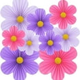 thumbnail image 1 of Artrylin 9Pcs Paper Flowers Decoration for Wall,Paper Floral Backdrop Decoration，Pink Purple Flower Party Decoration Paper Fans,Hanging Paper Fans Decoration,Paper Fans Party Classroom Decoration, 1 of 8
