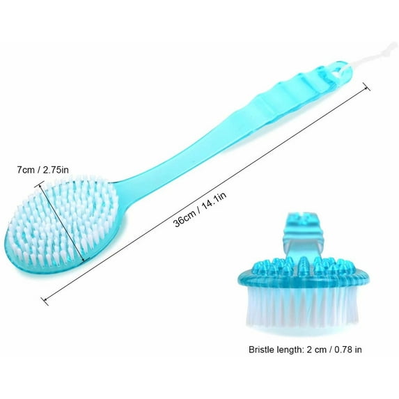 Artrylin Back Body Brush,Bath shower Brush with Bristles, 17 Inches Long Handle Back Scrubber for Skin Exfoliating Massage Suitable for Wet or Dry,Men and Women(Blue)