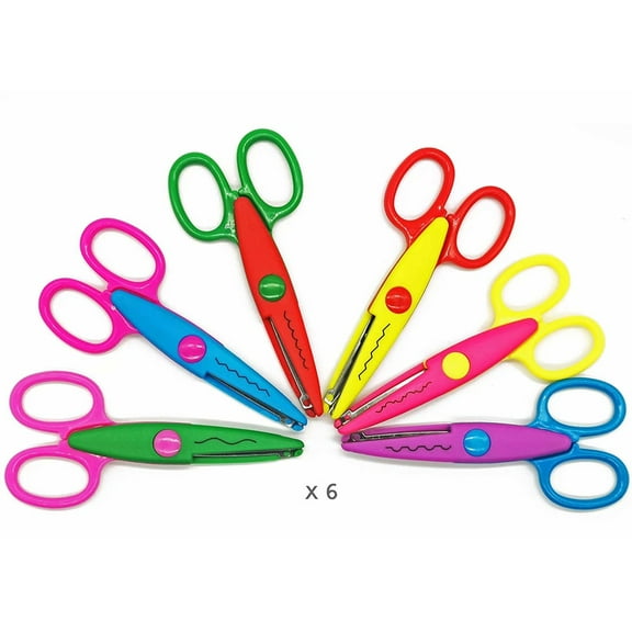 Artrylin Craft Scissors Decorative Edge, 6 Pack, Craft Scissors, Zig Zag Scissors, Decorative Scissors, Scrapbooking Scissors, Fancy Scissors, Scissors for Crafting, Pattern Scissors, Design Scissors