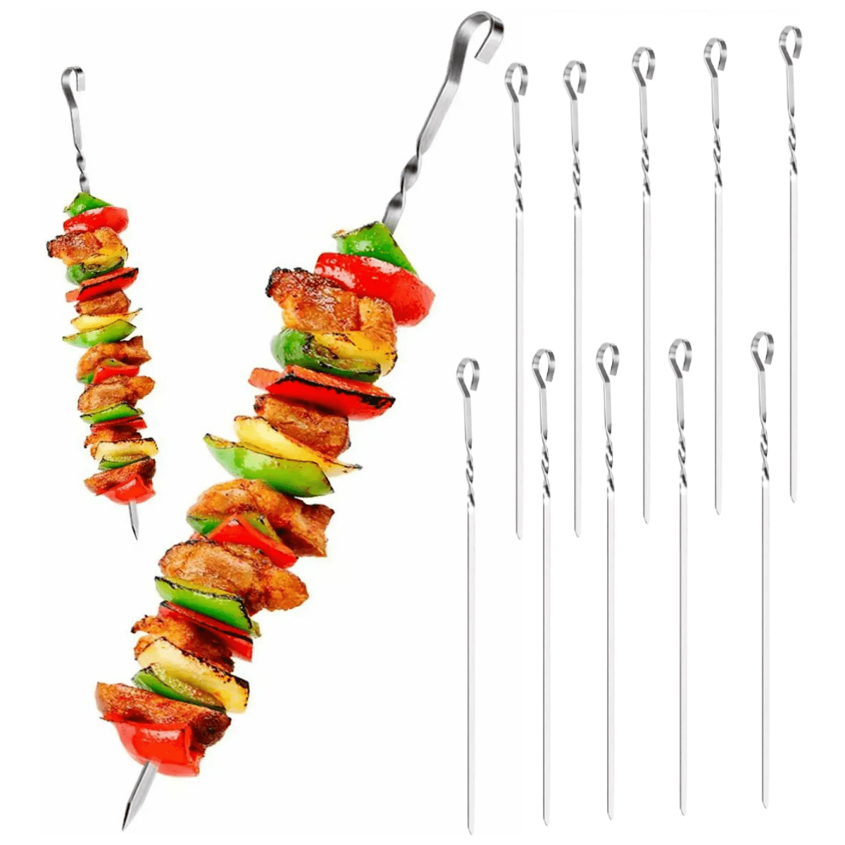 Funny Skewers For Barbecue Reusable Grill Stainless Steel Skewers Shish  Kebab Bbq Camping Forks Gadgets Kitchen Accessories Tool - Barbecue Clip -  AliExpress