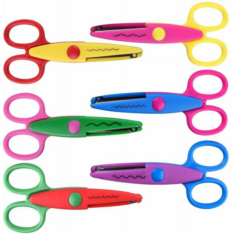 Artrylin Lacework Wavy Paper Edger Scissors Pinking Shears Set for  Handcraft Works(6pcs,Different Colors and Cutting Effects) 