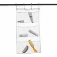 thumbnail image 1 of Artrylin Mesh Shower Caddy Curtains Organizer - Hanging Bathroom Shower Curtain Rod/Liner Hooks Accessories with 6 Pockets Save Space in Small Bathroom Tub 4 Rings, 1 of 6