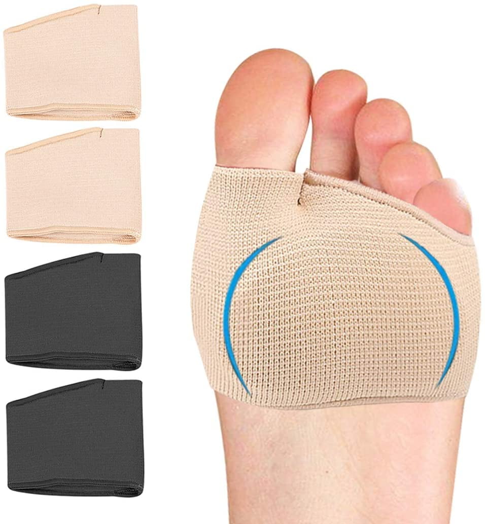 Artrylin Metatarsal Sleeve Pads,Half Toe Bunion Sleeve Foot Care Forefoot  Pad with Fabric Soft Gel,Ball of Foot Cushions for Diabetic Feet  Metatarsalgia Mortons Neuroma Calluses Blisters(2 Pairs) L 