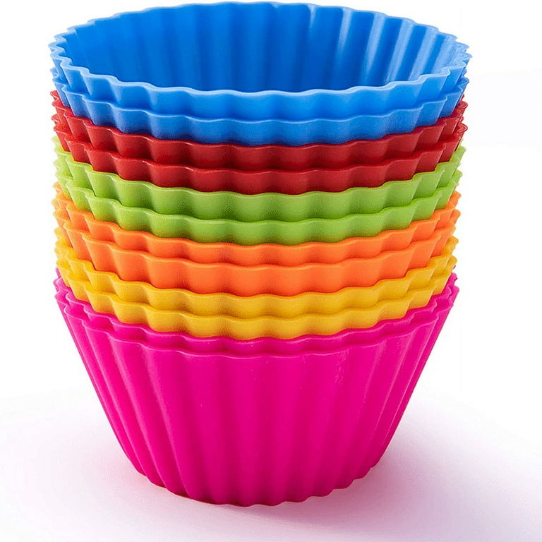 Bakerpan Silicone Cupcake Liners for Baking, Reusable Cupcake Molds, Baking Cups