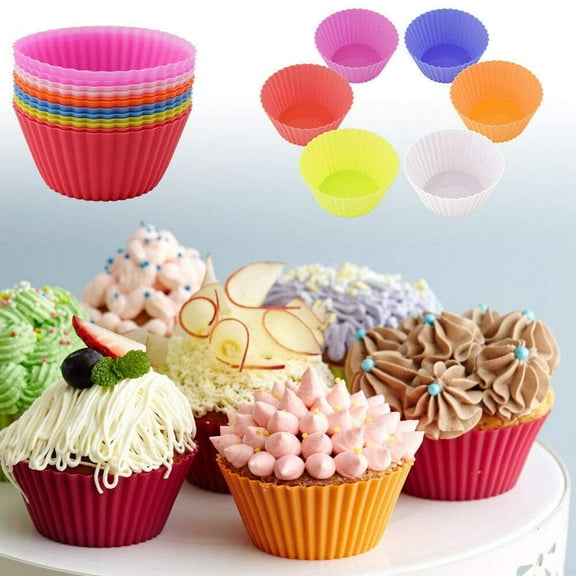 Artrylin Mini Muffin Pan, Reusable Silicone Cupcake Molds 45 Pack - Small Baking Cups Truffle Cake Pan Set Nonstick in,Random Color