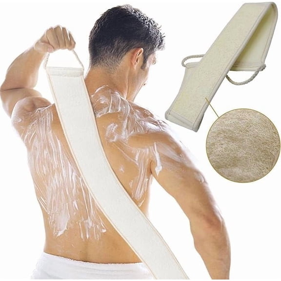 Artrylin Natural Loofah Back Scrubber Tool - Long Exfoliating Towel for Dead Skin Removal, Deep Cleansing Full Body Bath Scrub for Men and Women, Bath Sponge, Body Scrub, Invigorate Your SkinBeige