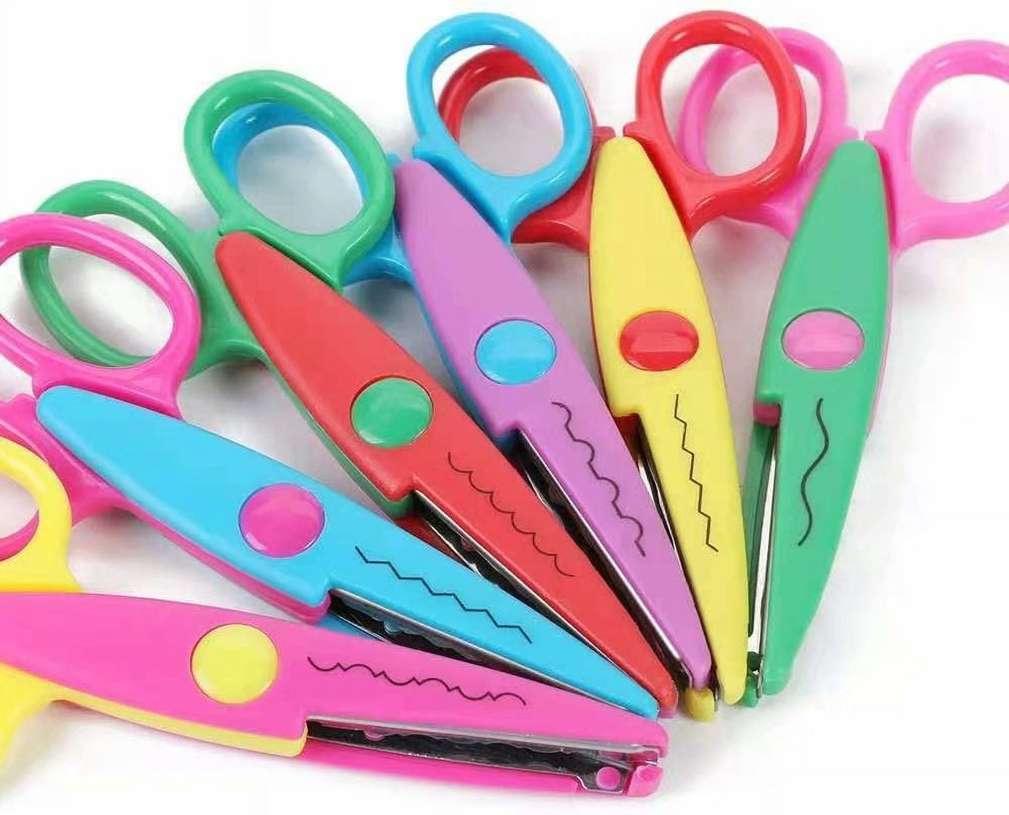 6 Styles Wholesale Plastic Kids Design Safety Craft Scissors