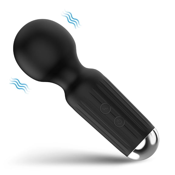 Artrylin Powerful Wand Massager with 20 Vibration Modes, Wireless Handheld Waterproof Quiet Rechargeable Portable Personal Full Body Massager Relieve Muscle Stress Relaxing Body Black