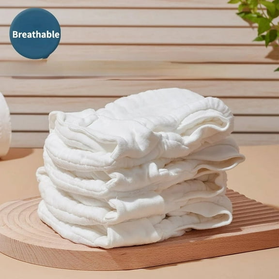 Duslogis Reusable Baby Diapers 100% Cotton Panties Waterproof Infant Nappies Kid Training Pant Cloth Washable Breathable Nappy Changing, 5 Pack