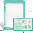 thumbnail image 1 of Artrylin Sticker Storage Organizer Binder A5 Reusable Collecting Book Zipper Album for Adult with Pocket Pages with 80 Pockets and Zipper Closure (Green), 1 of 6