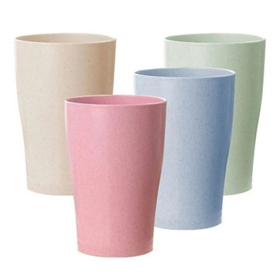 Artrylin Unbreakable Wheat Straw Drinking Cups for Kids Adult, Reusable Biodegradable Healthy Tumblers Stackable Cups for Kitchen, Party and Picnic, Dishwasher Safe, BPA Free 4Pcs