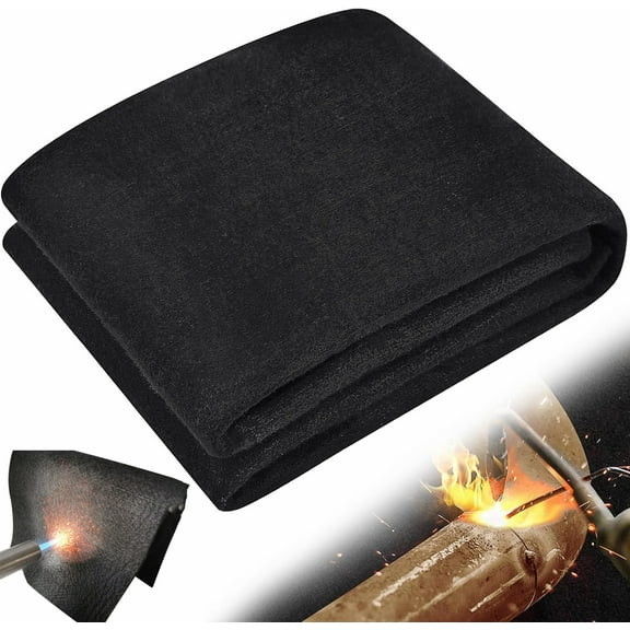 Artrylin Welding Blanket Fireproof Mat Heat Resistant Material Up to 1800F Flame Retardant Fabric Carbon Felt for Grill Stove Pit Soldering Welders Plumbers (12.2 X 12.2 X 0.2in)Black
