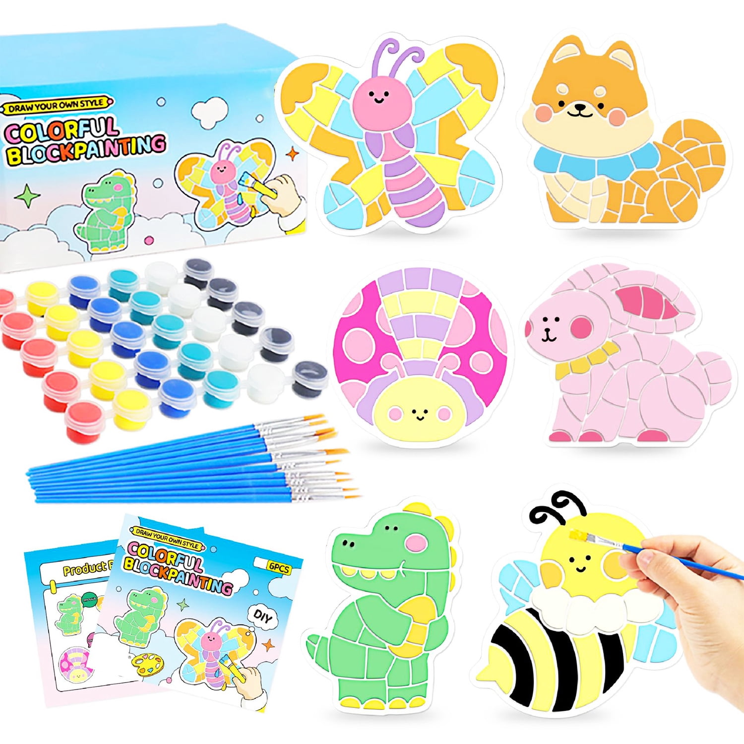 Sytle-Carry Arts and Crafts Kit, Stepping Stone Painting Kit for Kids, Gifts for Girls 6 7 8 9 10 11 12 Year