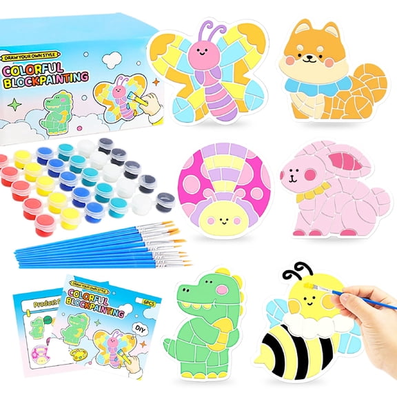 Sytle-Carry Arts and Crafts Kit, Stepping Stone Painting Kit for Kids, Gifts for Girls 6 7 8 9 10 11 12 Year