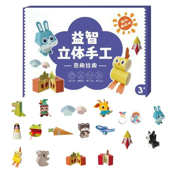 3D Papercraft Kit for Kids and DIY Arts Craft Set Featuring Intricate Animal Figures and Movable for Indoor Use