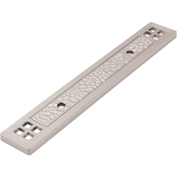 Arts & Crafts Cabinet Pull Backplate, 3" Center-to-Center, Satin Nickel by Stone Harbor Hardware