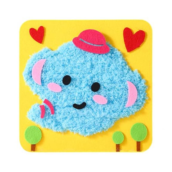 DIY Embroidery Doll Craft Kit for Kids Sewing Project with Cartoon Animals Yarn Board Stickers Hands-On Sewing Activities for Learning