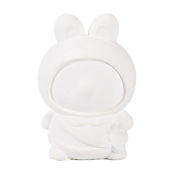 Arts & Crafts DIY Toys Unpainted Ceramic Bunny Dolls Art Set with 12 Colors 2 Brushes and Mixing Plate for Toddlers