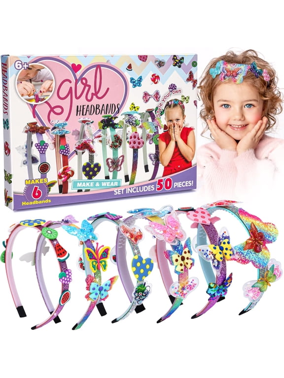 Arts and Crafts for Kids Age 6-12: Toys for 6 7 8 9 Year Old Girls | Fashion Girls Hair Accessories Craft Kit | That Allows Girls to Make Their Own Unique DIY Butterfly Hair Accessories