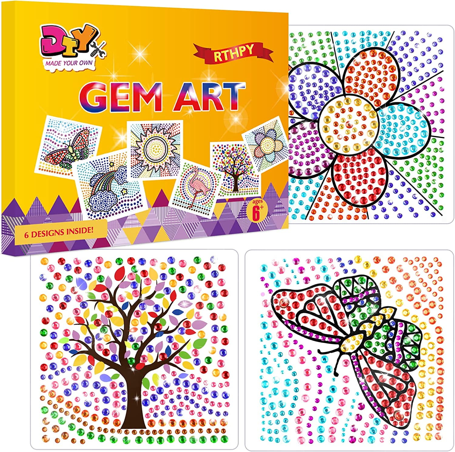  Yazhiji 3D Diamond Window Art Craft Kits for Girls, Kids Golden  Suncatcher Set for 6 7 8 9 10 11 12 Years Old DIY Painting Supplier for  Boys Ages 6+ Gemstone