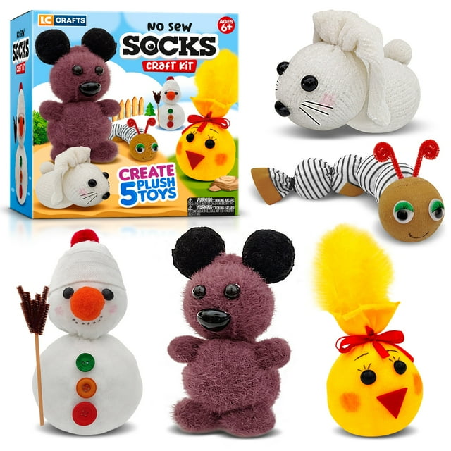 Arts and Crafts for Kids Ages 812, Create Your Own Plush Toys, Kit Includes All Supplies and