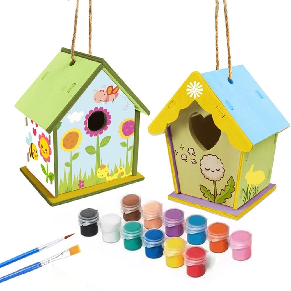 DIY Bird House Kits: Arts and Crafts for Kids | Paint Your Own Wooden