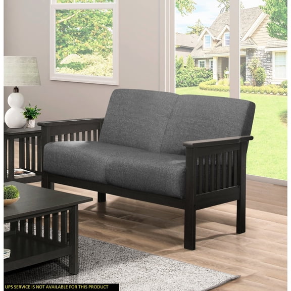 Antique Gray Finish | Textured Polyester Loveseat | Primary Living Space, Elegant Home Piece
