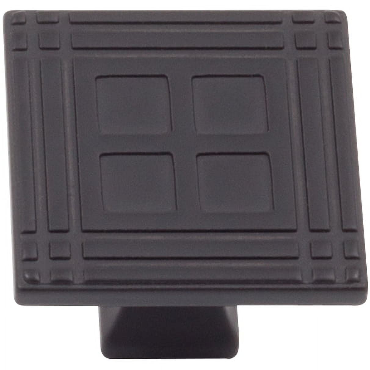 Matte Black Square Arts & Crafts Cabinet Knob