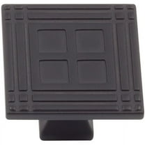 Arts & Crafts Square Cabinet Knob, Matte Black by Stone Harbor Hardware