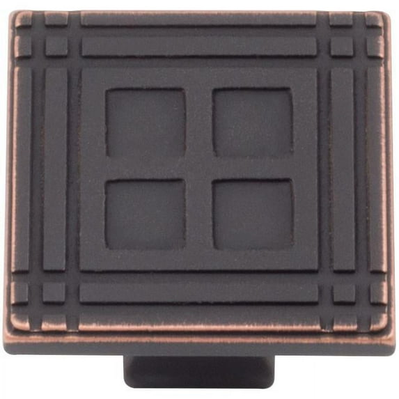 Arts & Crafts Square Cabinet Knob, Vintage Bronze by Stone Harbor Hardware