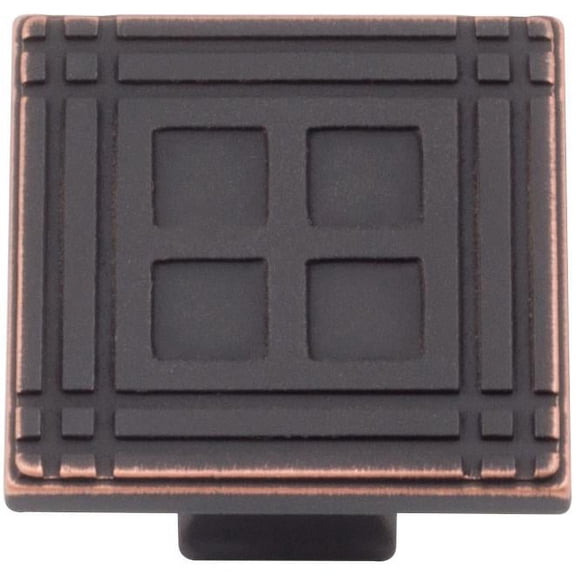 Arts & Crafts Square Cabinet Knob, Vintage Bronze by Stone Harbor Hardware