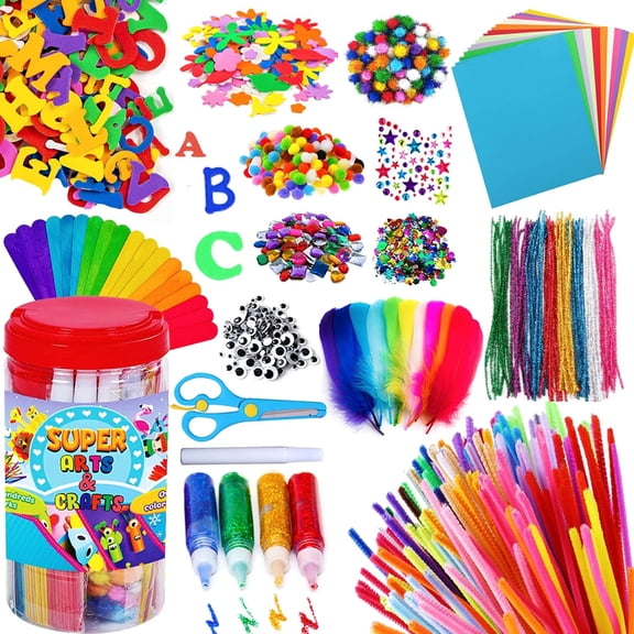 Arts and Crafts Supplies for Kids - 1170Pcs+ Craft Art Supply Kit for Toddlers Kids Craft Supplies & Materials Age 4 5 6 7 8 9 - Christmas D.I.Y. Crafting School Supplies