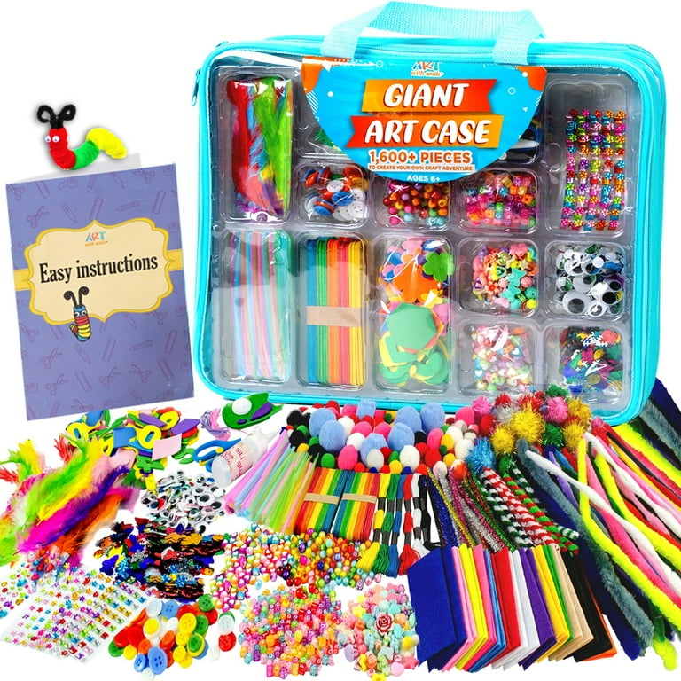 Arts and Crafts for Kids, 2200+ Piece Craft Kit Library in a Box for Kids  Age 4 5 6 7 8 9 10 11 & 12 Year Old Boys & Girls, Crafting Supplies Set