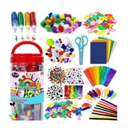 Arts and Crafts Supplies for Kids - Craft Art Supply Kit for Toddlers Age 4 5 6 7 8 9 - All In One D.I.Y. Crafting School Kindergarten Homeschool Supplies Arts Set