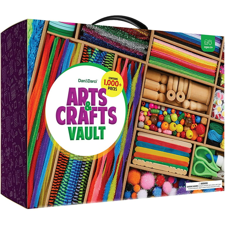 Arts and Crafts Vault 1000 Plus Piece Craft Kit Library in a Box for Kids  Ages 4 5 6 7 8 9 10 11 & 12 Year Old Girls & Boys 